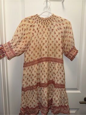 SAYLOR Cream Dress with Rust Floral Print